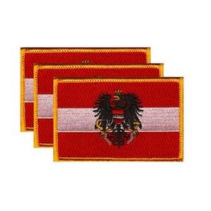 Austria with Eagle Flag PatchPack of 3