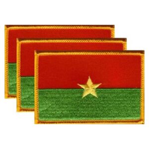 Burkina Faso Flag PatchPack of 3