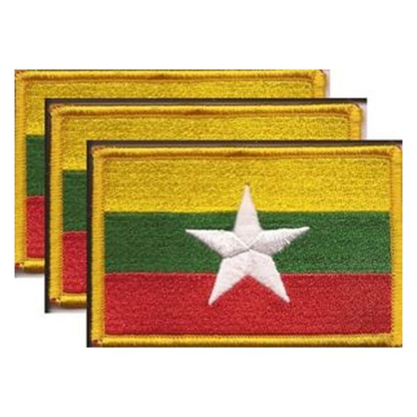 Burma Flag PatchPack of 3