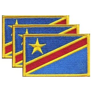 Congo, Democratic Republic Flag PatchPack of 3
