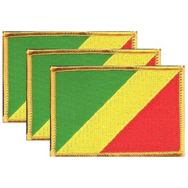 Congo, Republic Flag PatchPack of 3