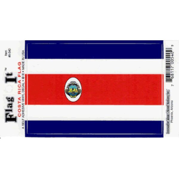 Costa Rica Flag DecalPack of 6