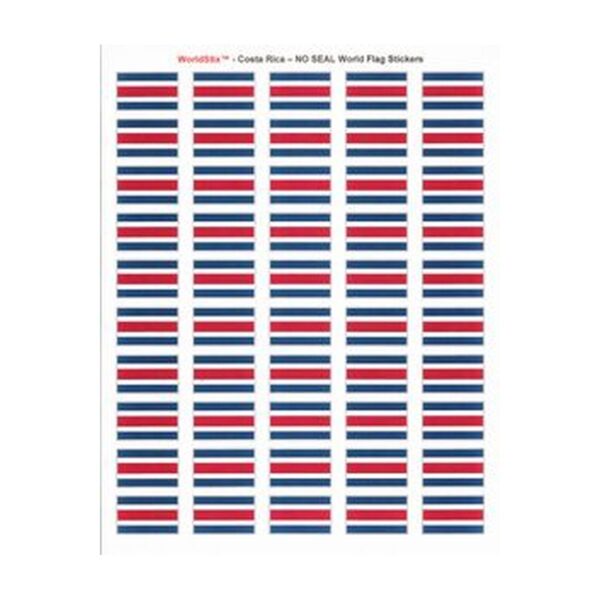 Costa Rica (No Seal) Sheet of 50 Stickers