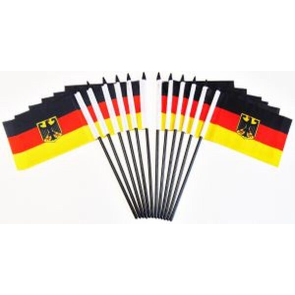 Germany With Eagle Miniature Flags - 12 Pack