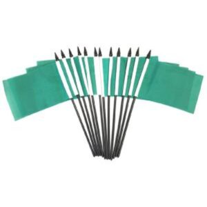 Green Miniature Flags – 12 Pack