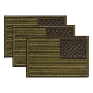 US Subdued Green Right Hand Flag PatchPack of 3