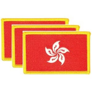 Hong Kong Flag PatchPack of 3