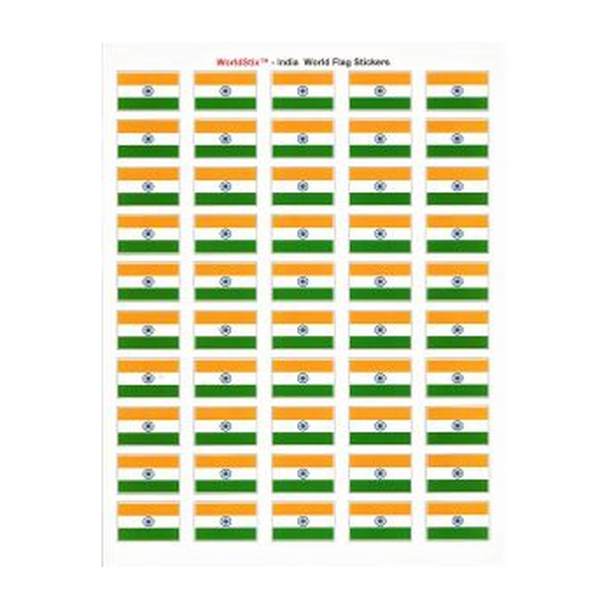 India Sheet of 50 Stickers