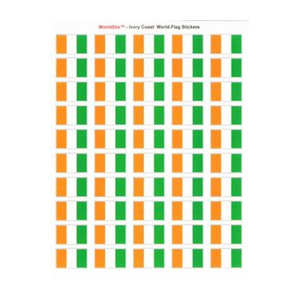 Ivory Coast(Cote d'Ivoire) Sheet of 50 Stickers
