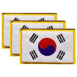 Korea, South Flag PatchPack of 3