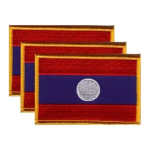Laos Flag PatchPack of 3
