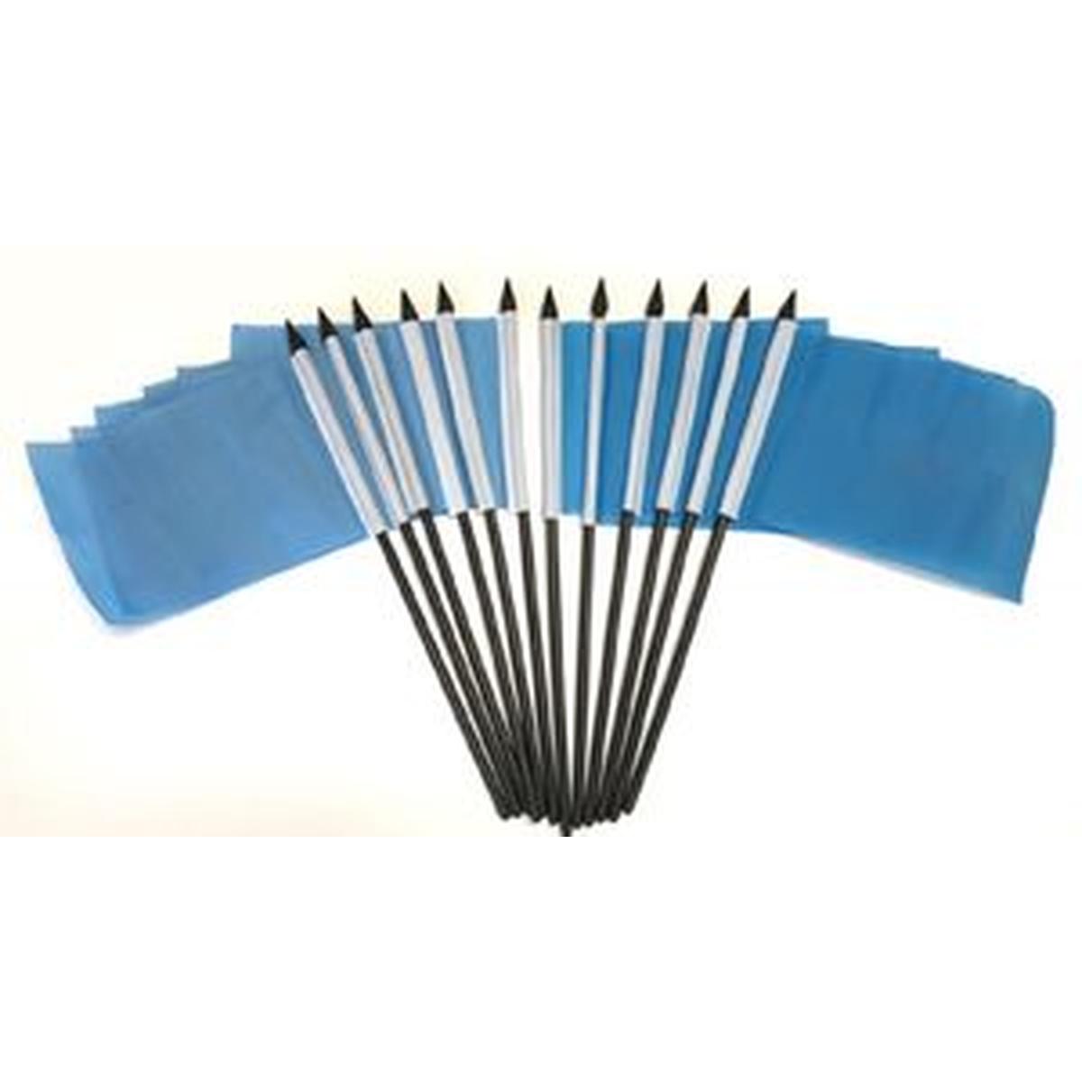 Light Blue Miniature Flags - 12 Pack