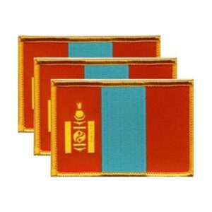 Mongolia Flag PatchPack of 3