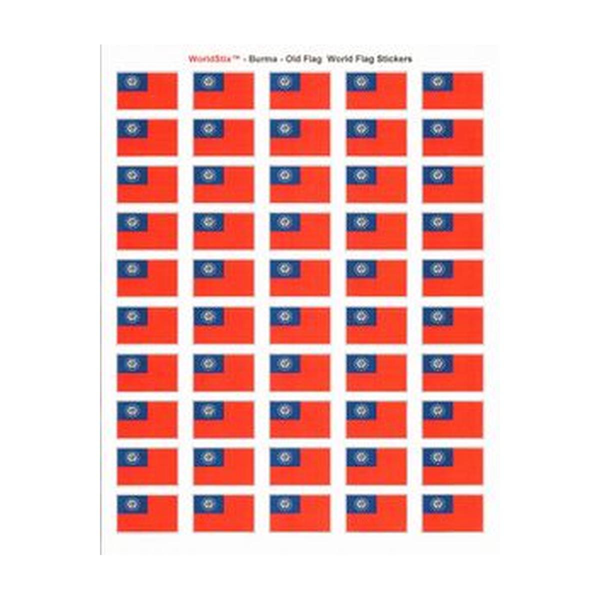 Old Burma Sheet of 50 Stickers