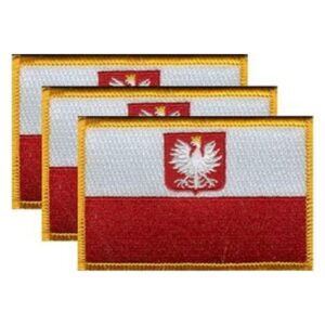 Poland with Eagle Flag PatchPack of 3