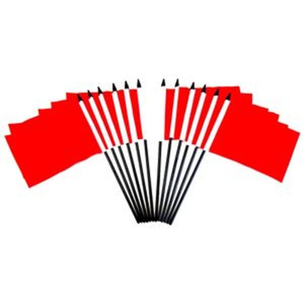Red Miniature Flags - 12 Pack