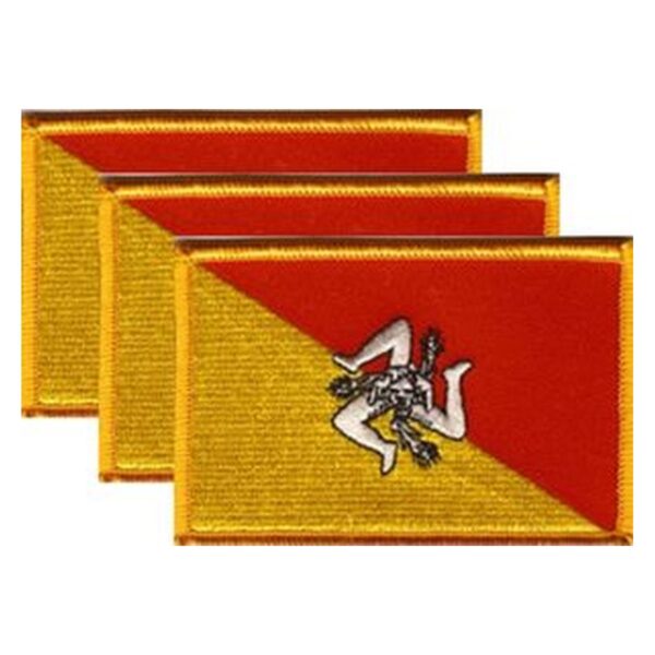Sicily Flag PatchPack of 3
