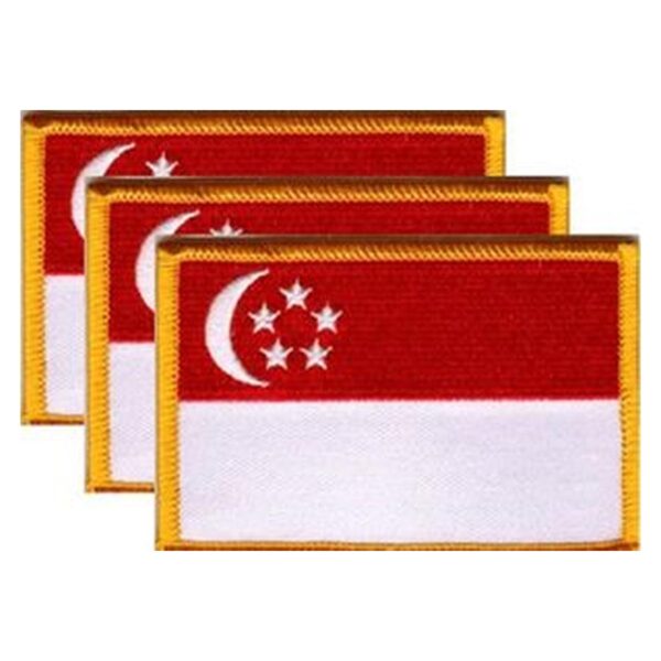 Singapore Flag PatchPack of 3