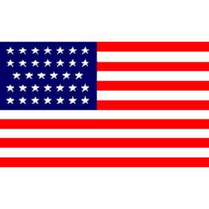 34 Star American Flag – Linear
