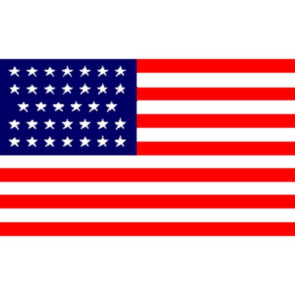 34 Star American Flag - Linear