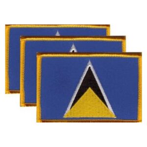 St Lucia Flag PatchPack of 3