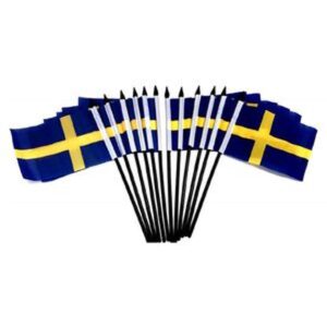 Sweden Miniature Flags – 12 Pack