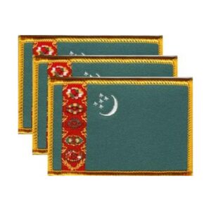 Turkmenistan Flag PatchPack of 3