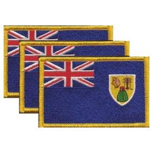 Turks & Caicos Flag PatchPack of 3