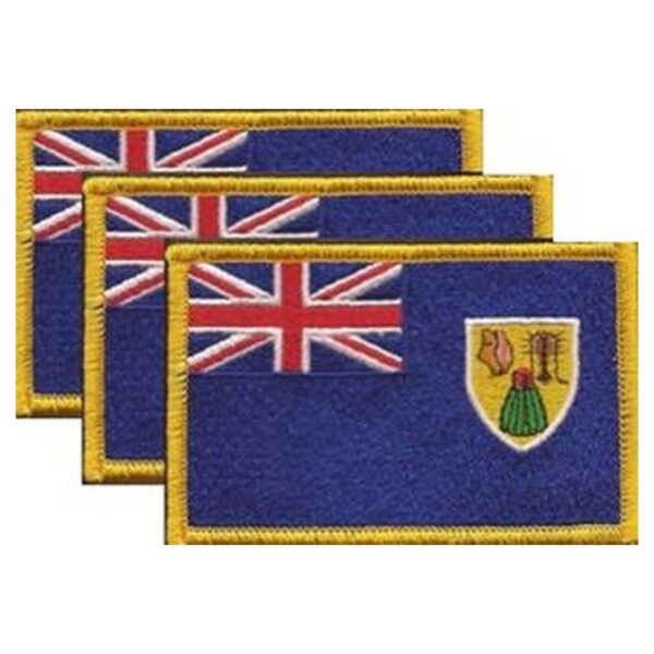 Turks & Caicos Flag PatchPack of 3