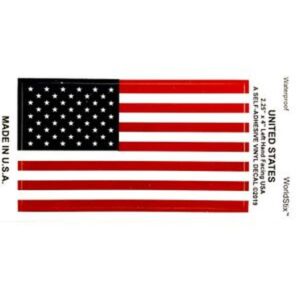 Wholesale American Flag Vinyl Decal 2 3/8″ x 4″ – Pack of 25