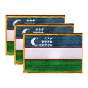 Uzbekistan Flag PatchPack of 3