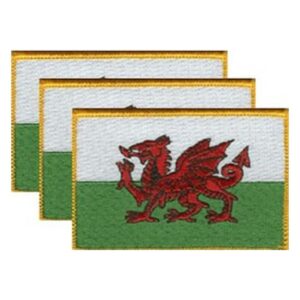 Wales Flag PatchPack of 3