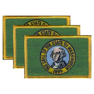 Washington Flag PatchPack of 3