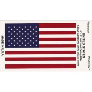 Wholesale Pack of 25 American Flag Vinyl Decal – 5″ x 8″