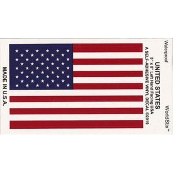 Wholesale Pack of 25 American Flag Vinyl Decal - 5" x 8"