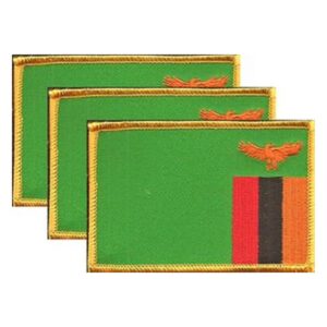 Zambia Flag PatchPack of 3