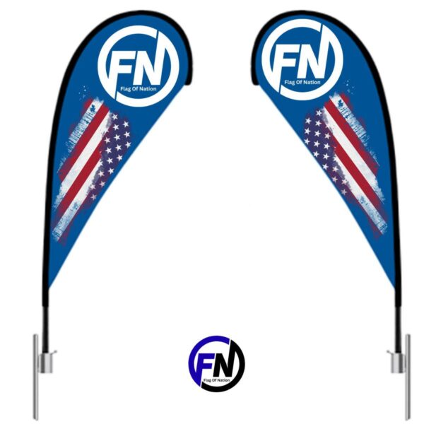 Double side teardrop flag